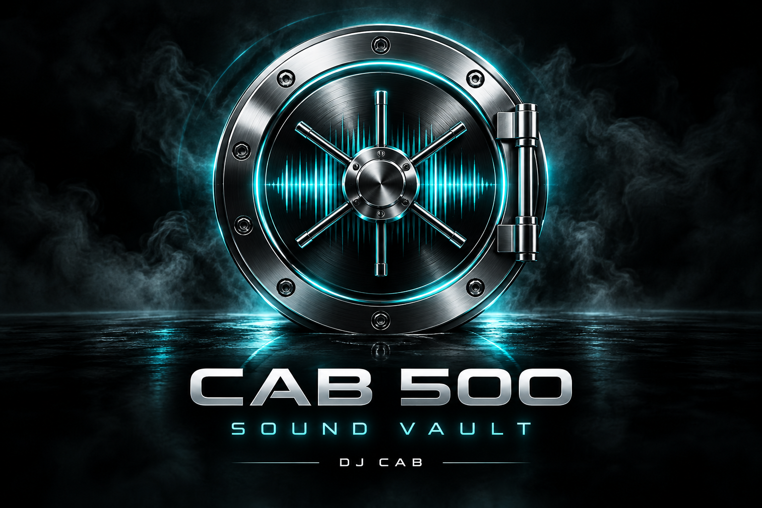 CAB 500 Sound Vault — chrome vault and glowing cyan waveform